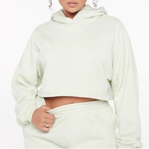 Savage X Fenty Essential Cropped Hoodie in Minty White Color Way Size 1X
